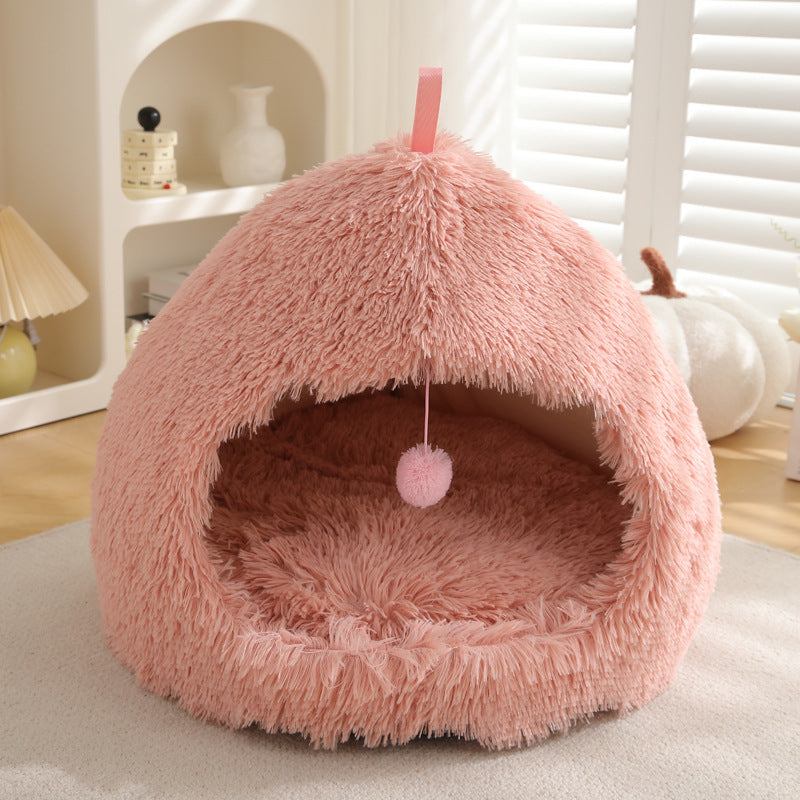 Winter Cat Nest Plush Warm Pet Bed