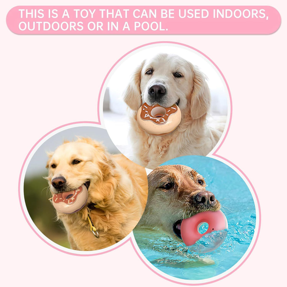 Donut Dog Toy TPR Durable Chewy And Fun Soundmaking Dog Toy Dog Chew Toys For Aggressive Chewers Teeth Grinding Dog Birthday Gifts Interactive Toys For Small Medium Large Dog Breeds