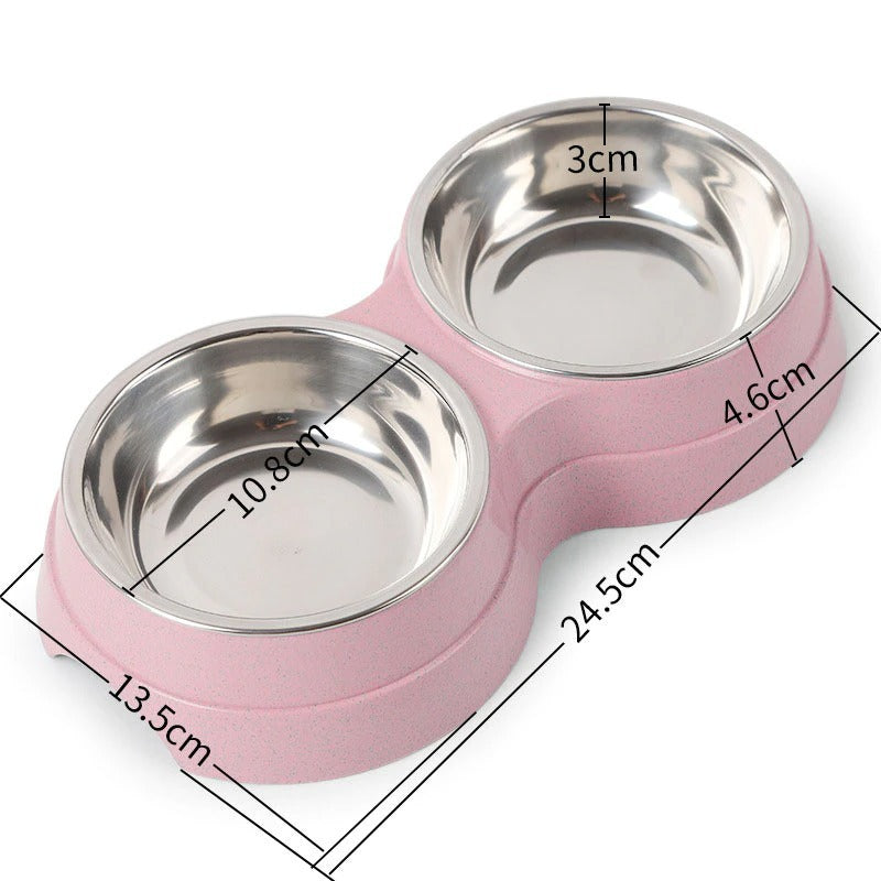 Double Pet Bowls Dog Food Water