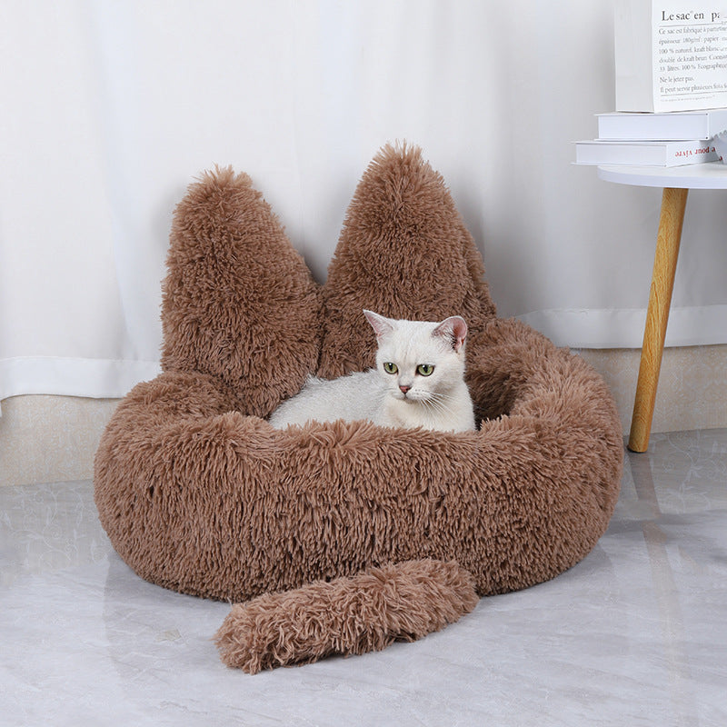 Winter Kennel For Pets, Long Round Plush Nest, Cat Nest, Warm Pet Supplies, Dog Bed, Pet Cushion