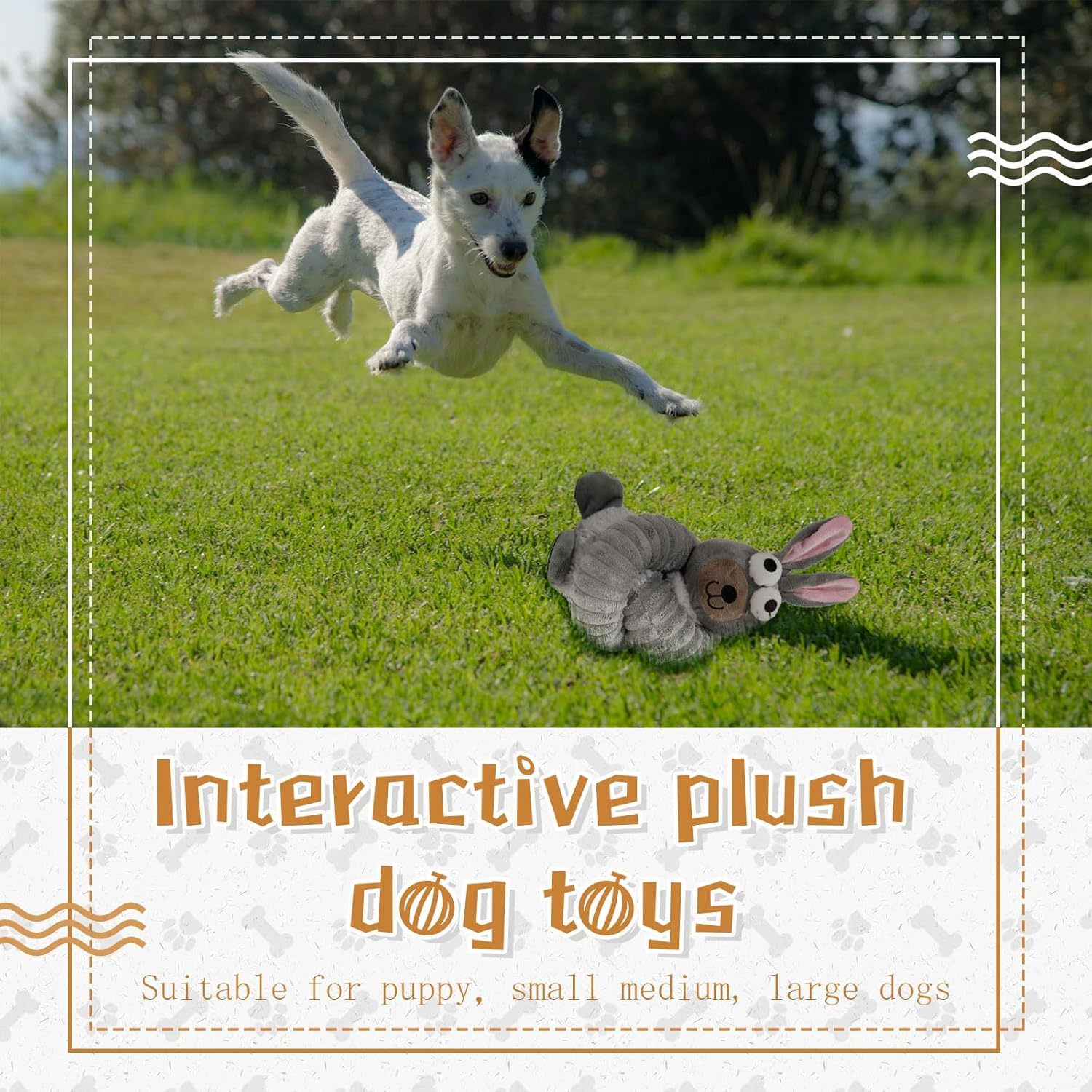 Squeaky Dog Toys Plush Stuffed Crinkle Pet Chew Toys Stuffing Dog Toys For Small Medium Large Dogs Puppy Teething Toys For Boredom Training