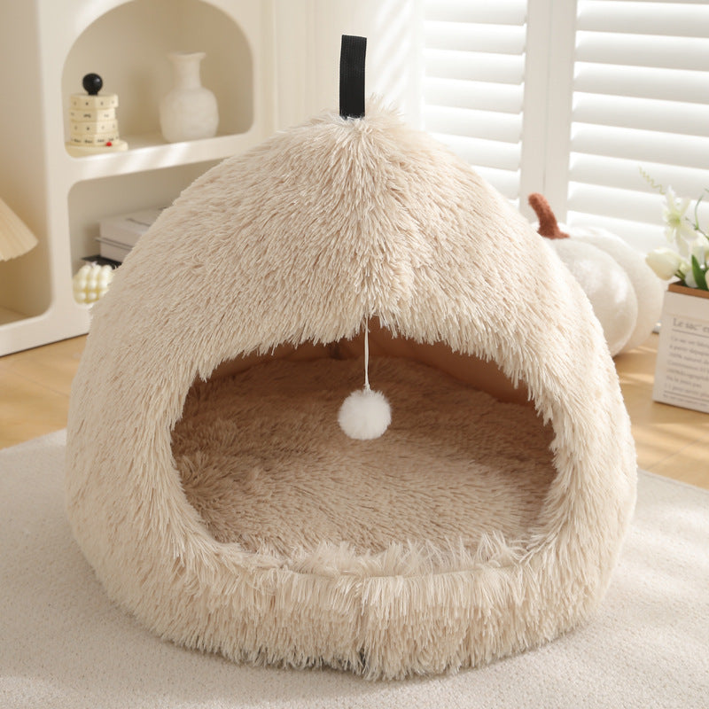 Winter Cat Nest Plush Warm Pet Bed