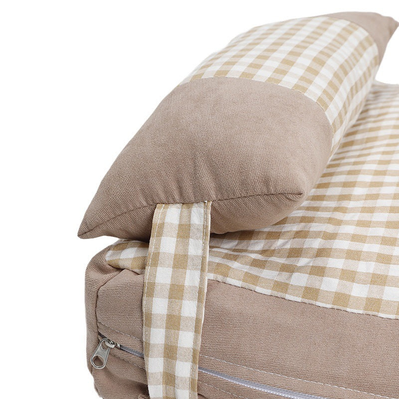 Pet Plaid Color Matching Kennel Removable And Washable Mattress