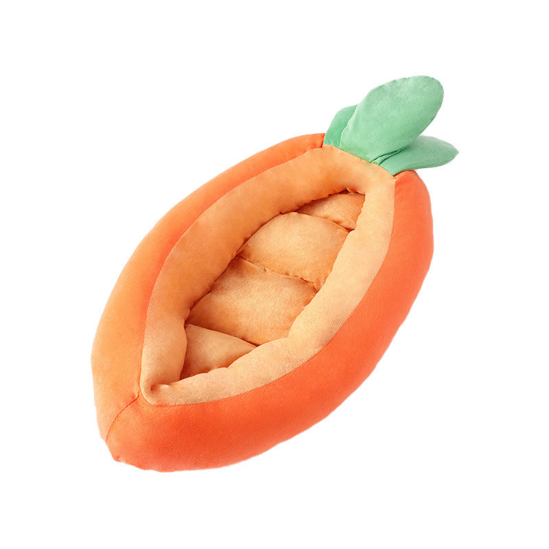 Carrot Dog Nesting Bed With Washable  Soft And Breathable Blanket Small And Medium Pet Bed Puppy Cushion