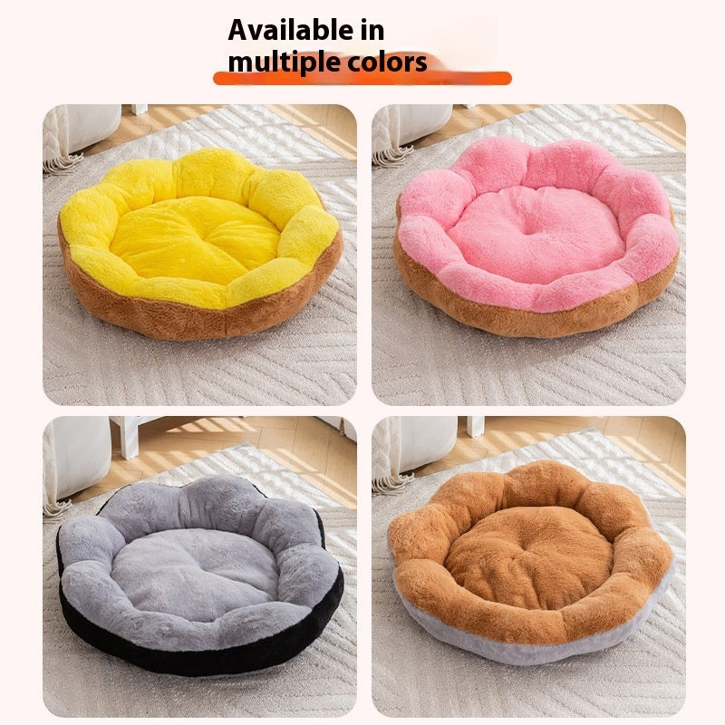 Thick Warm Rabbit Plush Detachable Removable Washable Pet Bed Round Nest