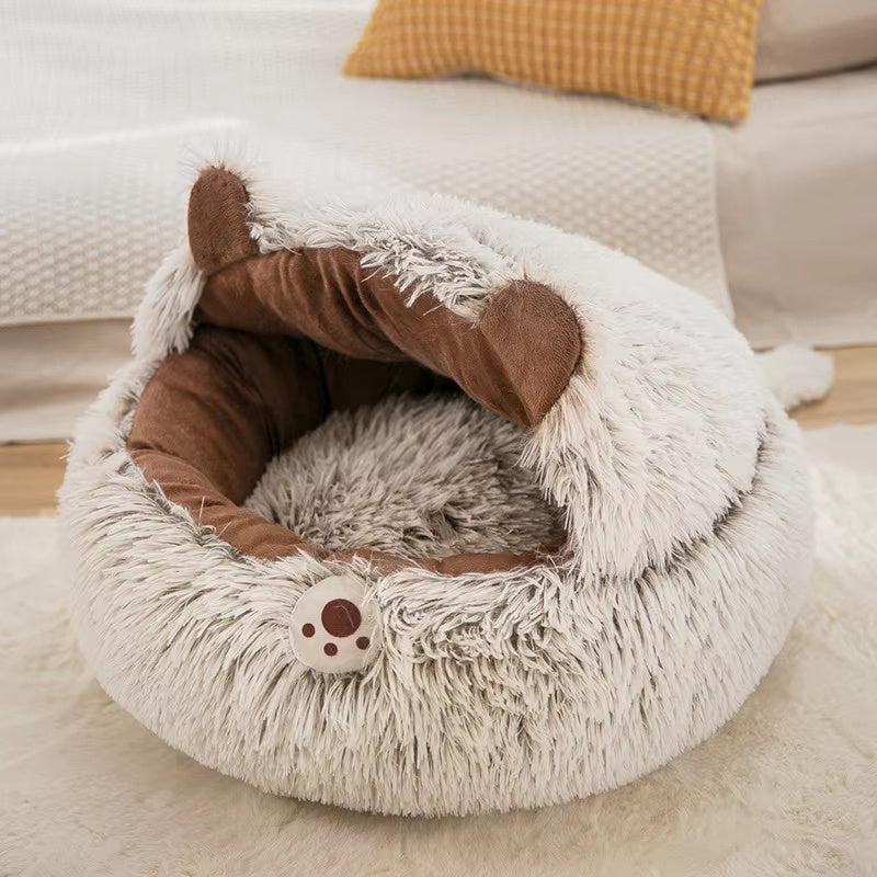 Winter Long Plush Pet Cat Bed