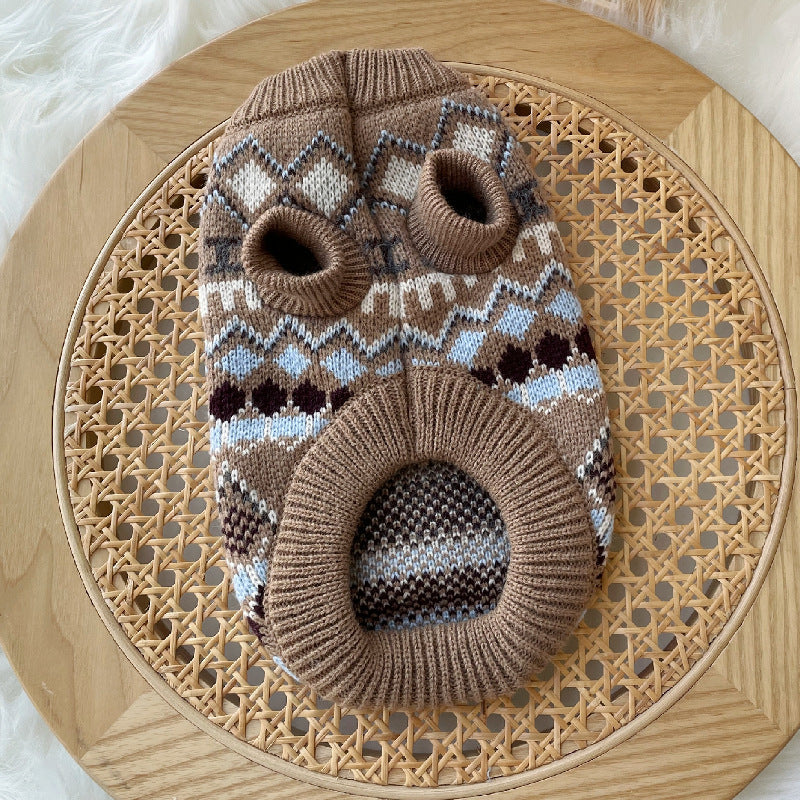 Pet Dog Brown Faux Mink Cashmere Sweater