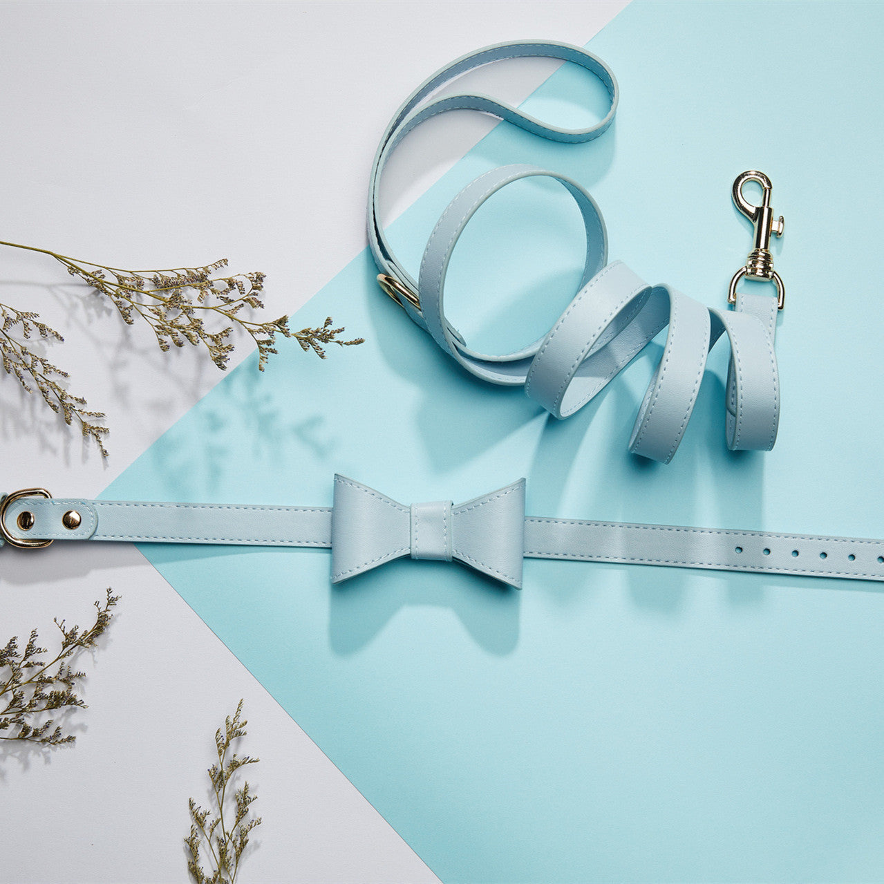 Pet Cute Bow Collar Leash Set