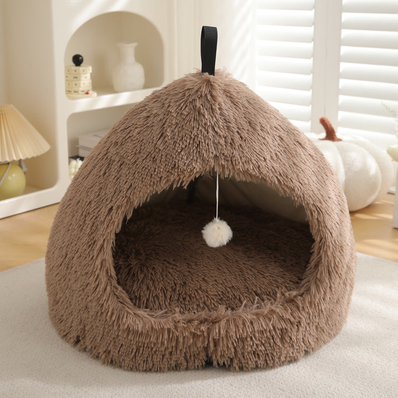 Winter Cat Nest Plush Warm Pet Bed