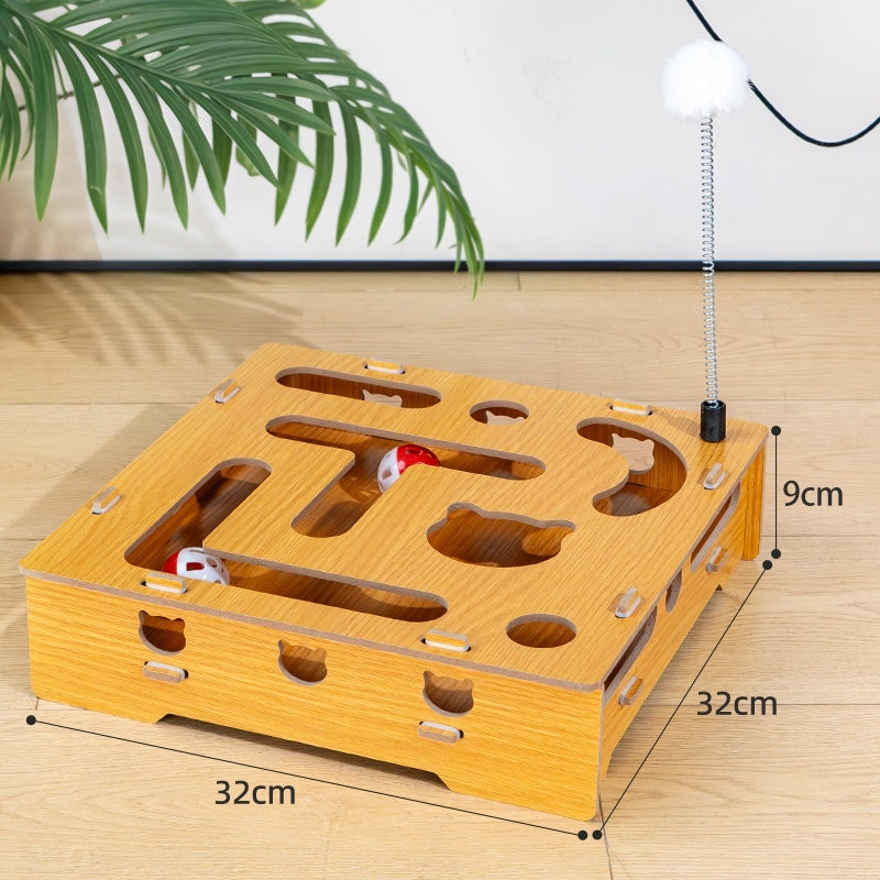 Cat Teasing Stick, Bell, Maze Box Supplies