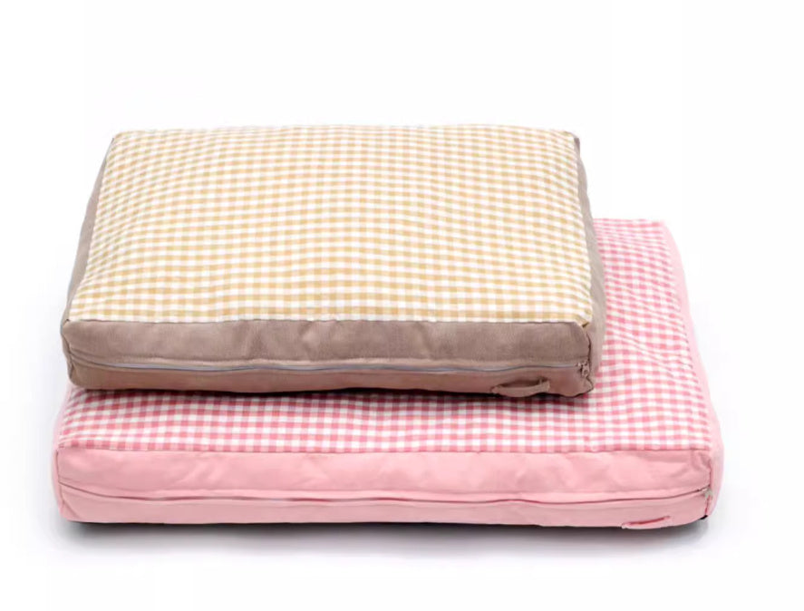 Pet Plaid Color Matching Kennel Removable And Washable Mattress