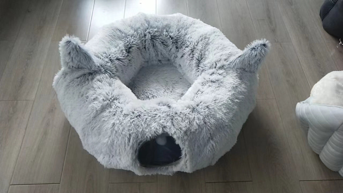 Plush Cat Bed, Cat Tunnel, Winter Warm Creative Pet Bed, Foldable Cat Passage, Dog Bed