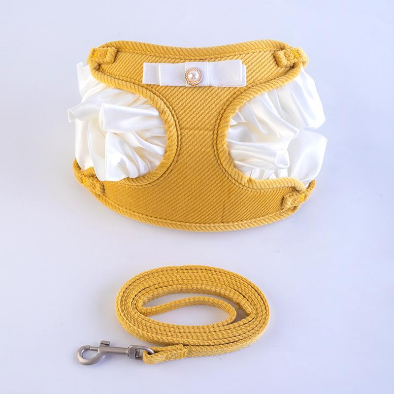 Cream Lace Bow Pet Leash