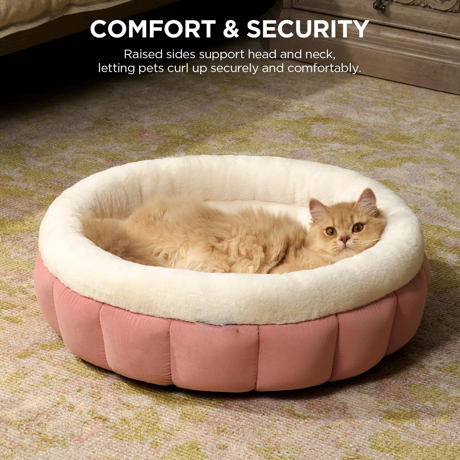 Donut Dog Beds For Small Dogs - Round Cat Beds For Indoor Cats Washable Pet Bed For Puppy And Kitten With Anti-Slip Bottom