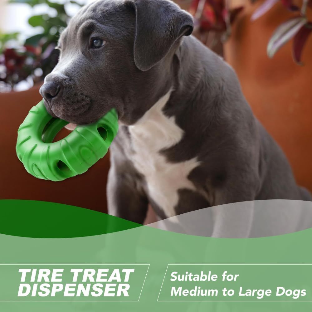 Chew Toys Puppy Tires Flavored Dog Chew Toys, Real Beef Flavor Leaky Food Toy Slow Feeder Food Treat Dispensing Toys, Dog Interactive Toys For Medium To Large Dogs