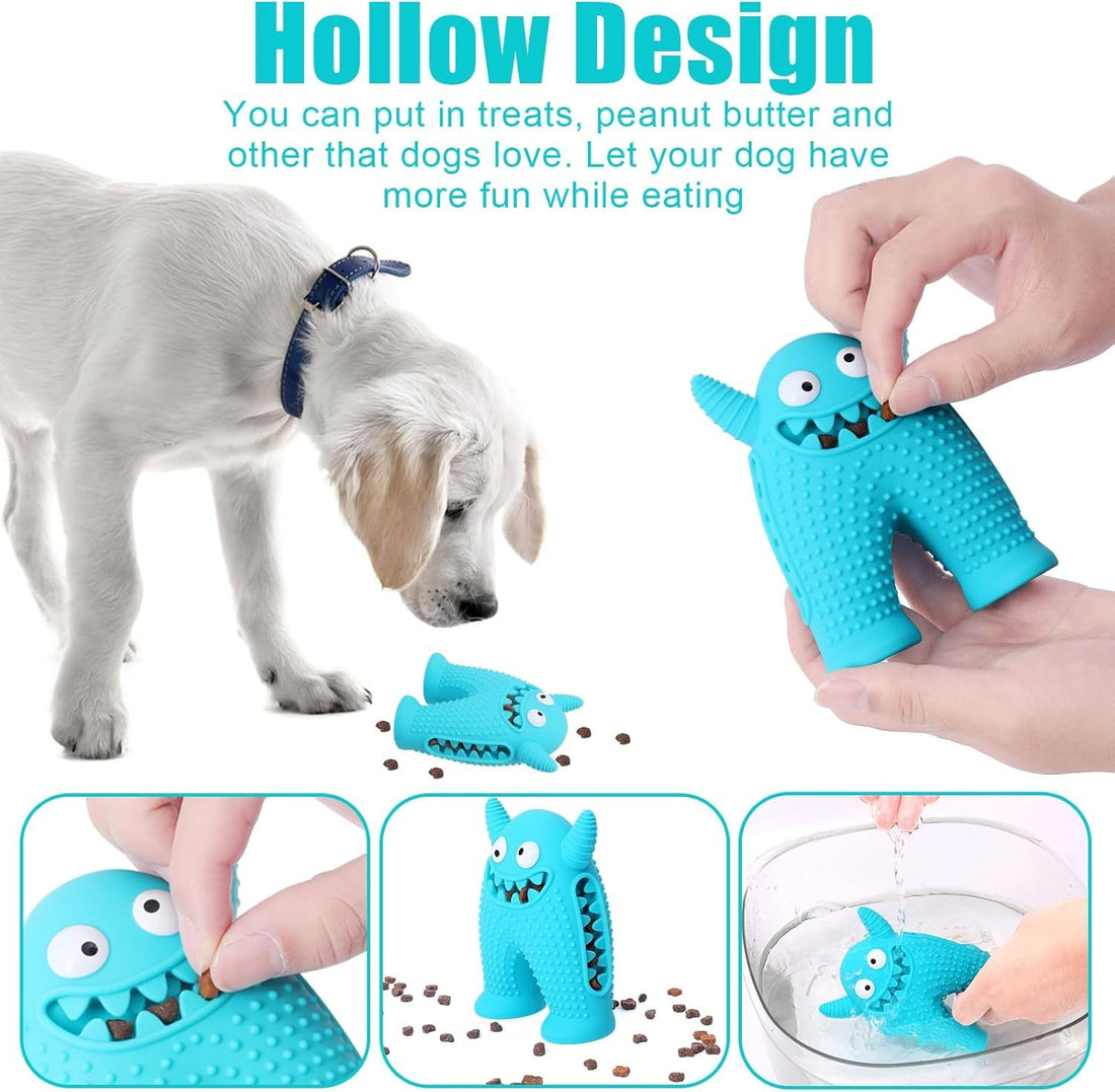 Squeaky Dog Toys For Aggressive Chewers,Durable Interactive Dog Chew Toy For Small Dogs,Natural Rubber Teeth Cleaning Puppy Treat Toys
