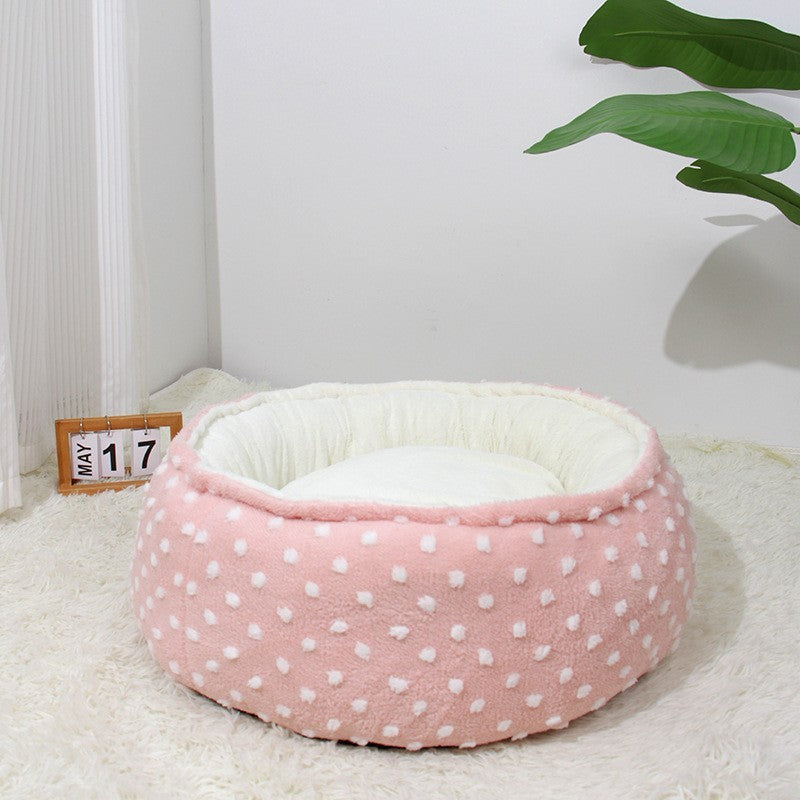 Cat Accessories Bed Round Soft And Warm Cat Nest Bed Pet Supplies Dog Beds For Medium Small Dogs Thickened Plush Cat House Mat