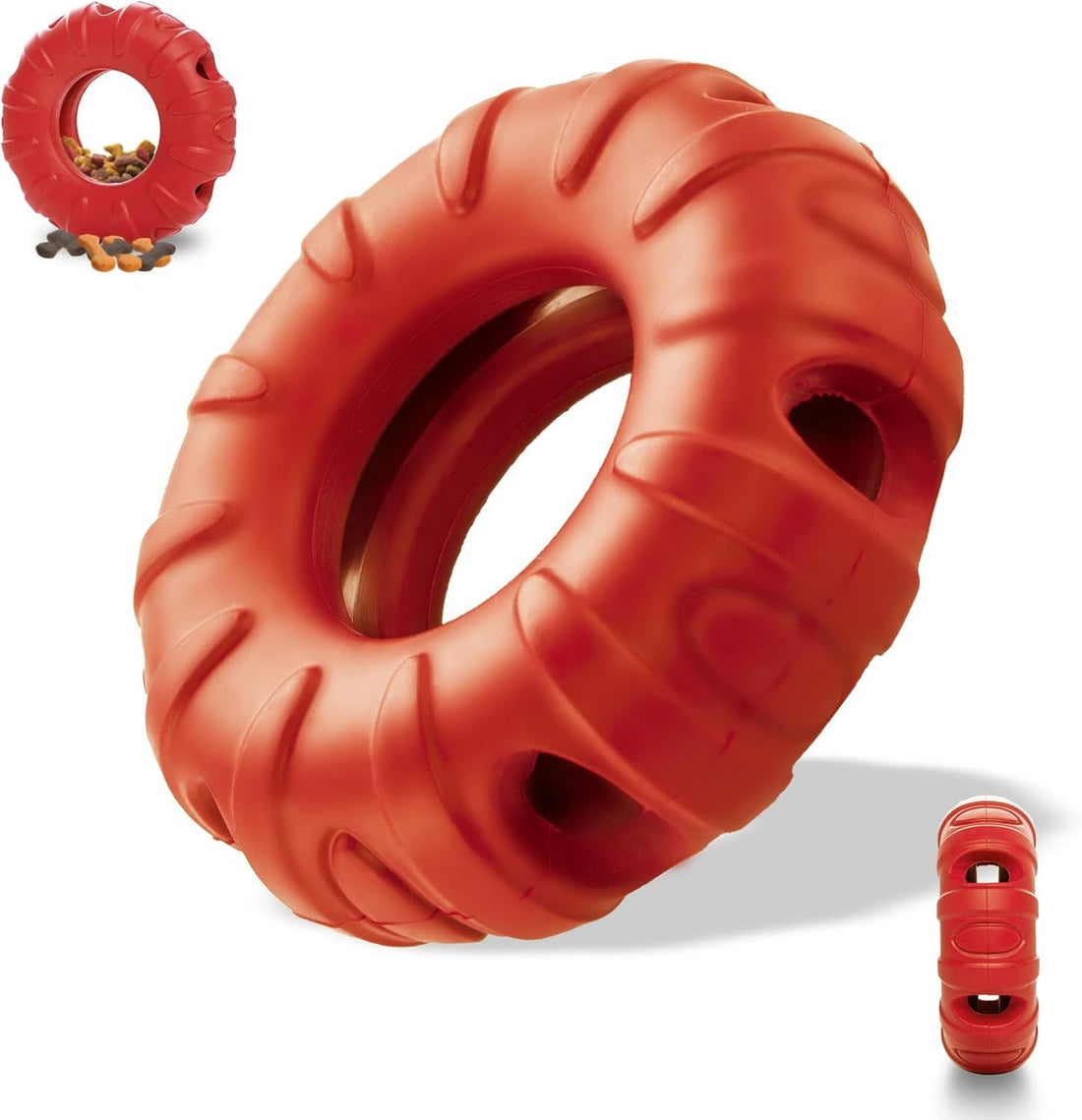 Chew Toys Puppy Tires Flavored Dog Chew Toys, Real Beef Flavor Leaky Food Toy Slow Feeder Food Treat Dispensing Toys, Dog Interactive Toys For Medium To Large Dogs