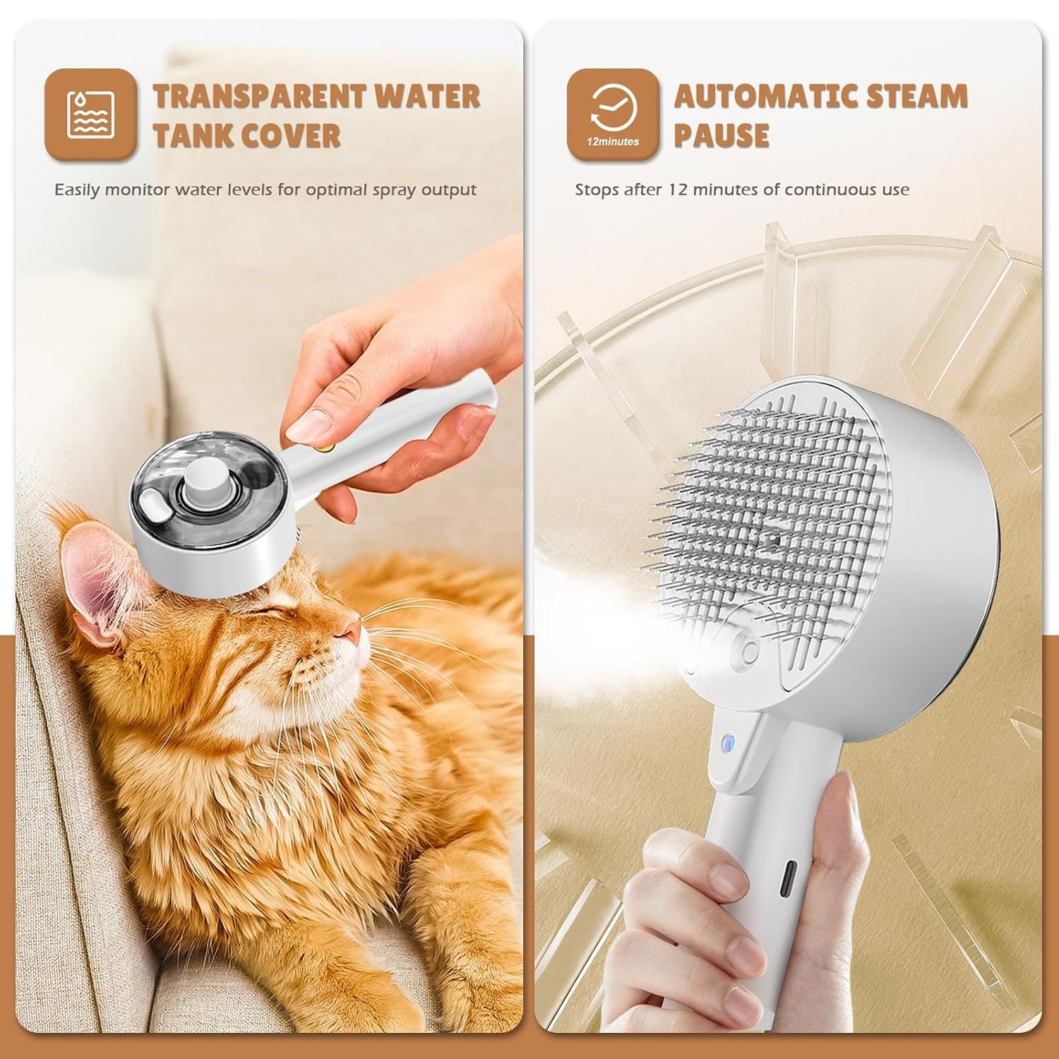 Cat Steam Brush For Shedding Spritz