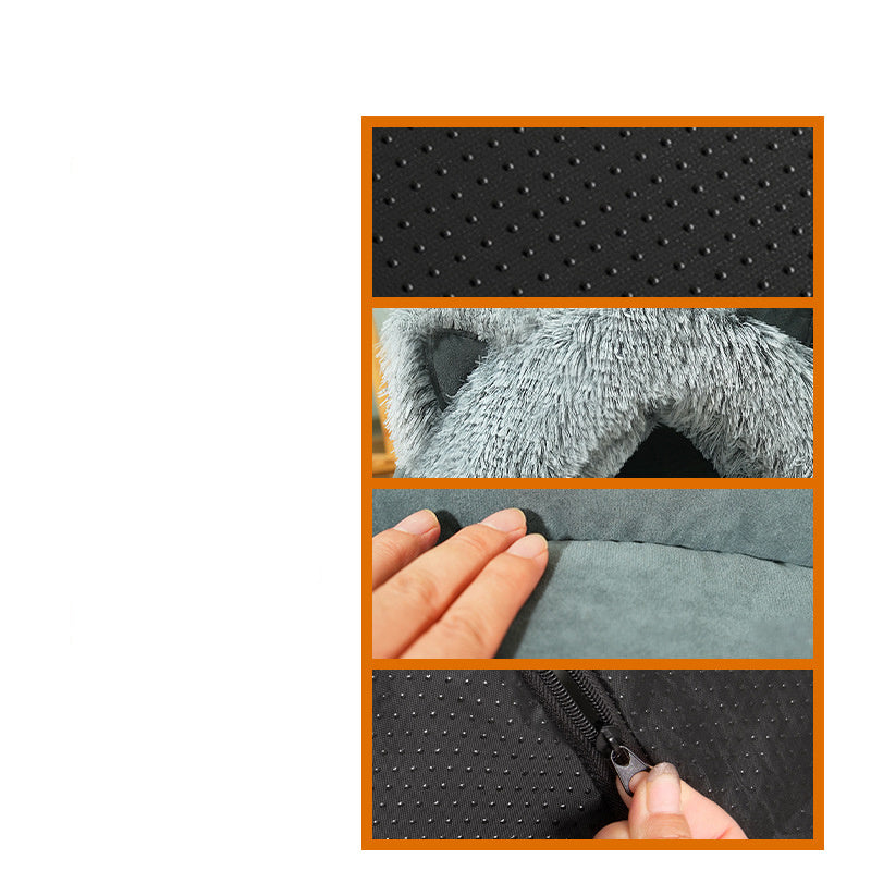 Cat Dog Bed Plush Cat Ears Decoration Large Collar Pet Bed Warm Thick Pet Supplies Suitable For Kittens And Puppies